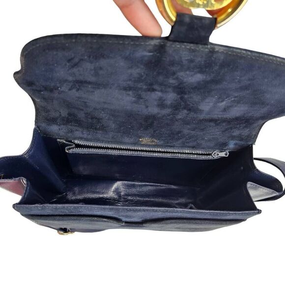 Rare Vintage Gucci Navy Blue GG Ring Torchon Shoulder Bag | Circa 1960s-1970s - Picture 5 of 9